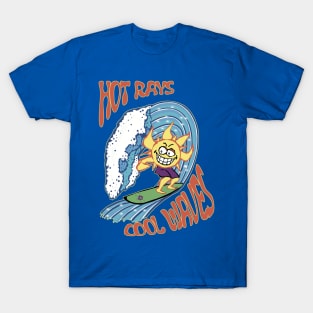 Hot Rays Cool Waves-surfing summer T-Shirt